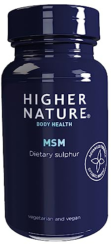 Higher Nature - MSM - Dietary Sulphur - High Potency 1000mg MSM - Odourless Methylsulfonylmethane Tablets - Vegetarian & Vegan - 180 Tablets