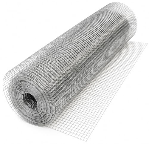 Mallas de Alambre para plantas y animales | Malla Metálica para vallas y recintos | Red de Alambre ideal para jardín pajareras gallinero etc | Largo 25m Alto 100cm | Malla de 19x19mm | galvanizado al fuego