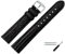 MARBURGER Uhrenarmband 14mm Leder Schwarz Silber Eidechse (Teju) Prägung Mit Naht - Montage Set 3551410000120