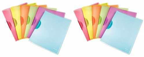 Leitz 41760099 Klemmmappe ColorClip Rainbow, A4, PP, sortiert, 12er Sparpackung (2, sortiert Rainbow)