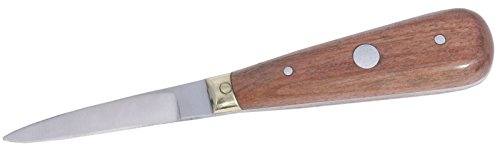 Cuchillo de ostras de acero, con mango de madera y anilla de latón, extra pesado Calidad/Longitud: 16 cm | ERK