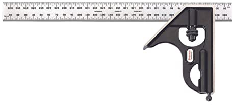 Starrett Squadra combinata con elemento angolare, sistema metrico, 300 mm - 11MH-300