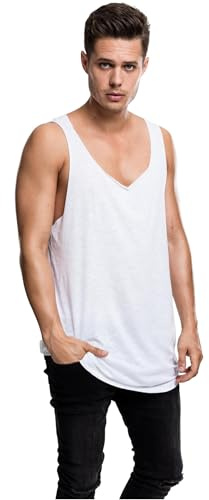 Urban Classics Herren Lang gevormde Open Rand Losse Sport Tank Top, Weiß (White 220), XL EU