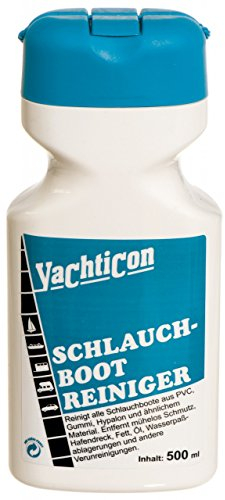 YACHTICON Schlauchboot Reiniger 500 ml – kraftvoller Außenhaut-Reiniger für PVC, Hypalon & Gummi, entfernt Öl, Fett, Hafen-, Wasserpass- und Umweltverschmutzungen, bildet UV-Schutzfilm