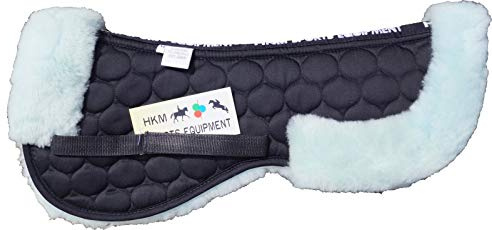 HKM Selle en Fourrure d'agneau véritable Coussin Babyblau