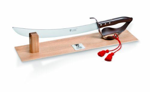 Claude Dozorme 9.94.063.45 Sabre à Champagne Design Manche Palo Santos Garde sur Socle Chêne Bronze - Coloris aléatoire