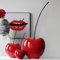 Casablanca 36406 Passion - Scultura, figura decorativa, oggetto decorativo a forma di ciliegia, in ceramica, colore: rosso, 42 x 17 cm
