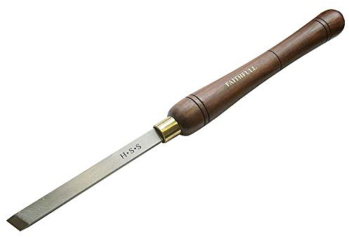 Cincel de torneado Faithfull HSS de longitud completa - 15 mm de punta plana, longitud de la hoja: 160 mm, longitud total: 410 mm - Mango de madera con certificación FSC