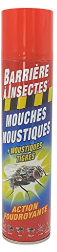 BARRIERE A INSECTES Aérosol pour Insectes Volants, Utilisable en intérieur, Toute l'année, 400 ml, BARVOL400