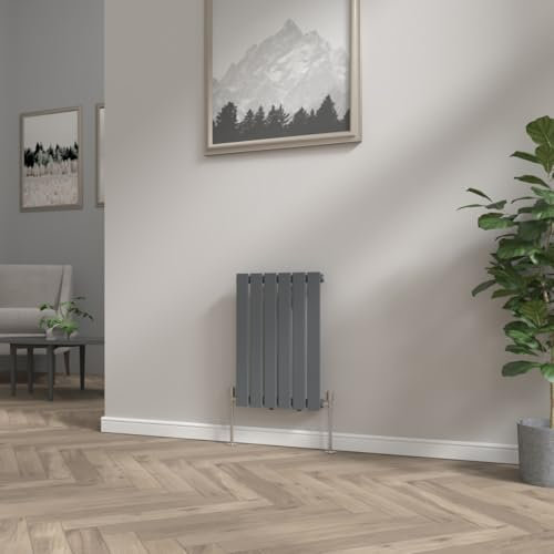 NRG 600x408 mm Anthracite Column Designer Radiator Horizontal Single Flat Panel