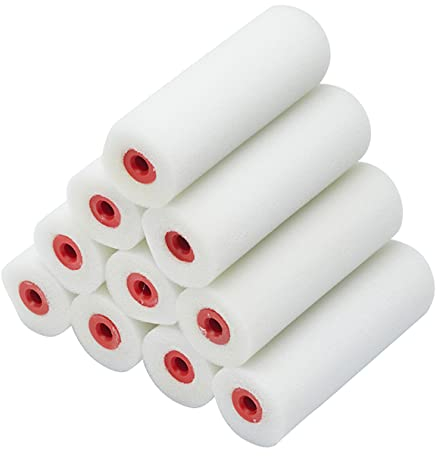 Fit For The Job Paquete de 10 mini rodillos de espuma de 4 pulgadas para pintura de bricolaje con pinturas brillantes y satinadas, 4 100 mm