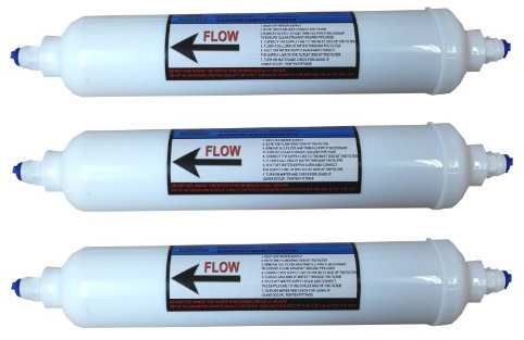 3 x cartuchos de filtro de agua de fregadero de carbón en línea se ajustan a todos los tubos de tubería de agua de 6 mm 1/4 pulgadas