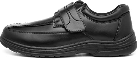 Hobos Mens Easy Fasten Black Shoe - Size 7 UK - Black