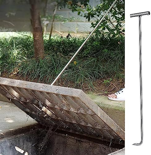 Gancio Tombino Gancio di Sollevamento di Tombini Pesanti - 68/88/118 Cm, Strumento di Coperture Settiche In Cemento Rimozione, Sortenza di Grate di Scarico di Tempesta per Lo Spostamento/ Tiro ( Size