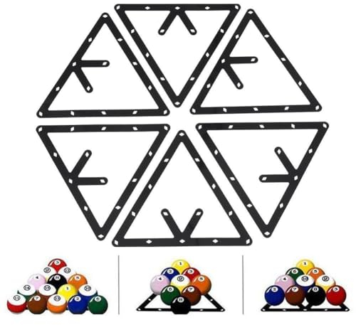 BILMAG 6 STK. Pool Billard Zubehör Dreieck Folie für 8-, 9- und 10 Ball, Aufbauschablone Magical Rack Sheet