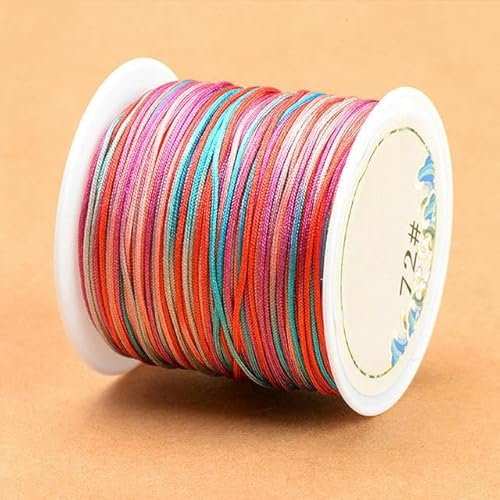 45 M/Roll 0.8 MM Coloré Dégradé Nylon Cordon Fil Noeud Chinois Macramé Cordon Bracelet Tressé Chaîne DIY Glands Perles Corde-D