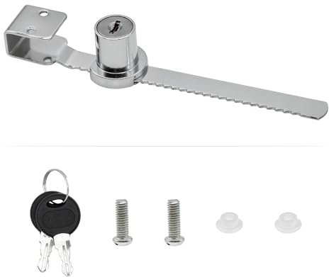 Bailinks Homeguard Sliding Door Showcase Lock, No-Drill Glass Cabinet Lock with Key for Terrariums and Displays - Secure Ratchet Mechanism (1)