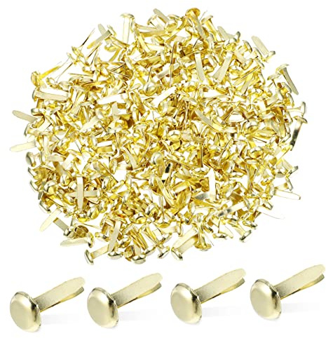 STOBOK 300pcs Round Head Clips Brads Metal Clips for School Office Scrapbooking DIY Crafts Paper Crafts Use