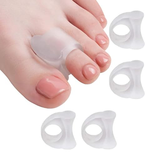 KUKUPOW Zehenspreizer Kleiner Zeh, 6 Stück Zehenspreizer Silikon, Hammerzehenpolster, Hammerzehen Korrektur, Toe Spacer für Hammerzehen Ballenzehen Linderung von Reibung Druck und Schmerzen