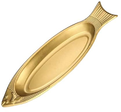 Alipis Elegant Fish Shape Plate Stainless Steel Versatile Use for BBQ Steaming Serving Decorative Snack Roasting Heat Resistant Dishwasher Safe