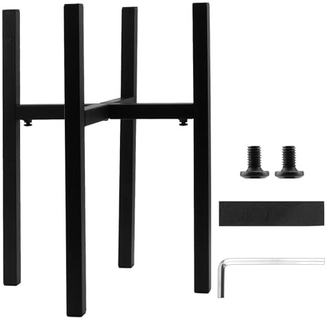 HEIYUET Blumenständer Verstellbarer, Pflanzenständer Metall Schwarz, Pflanzenstand Blumenhocker Innen für Blumentöpfe, Einstellbare Breite 24-38cm