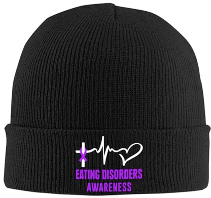 Vintermössa Eating Disorders Awareness Purple Ribbon Andningsbar Vintermössa Stickad Mössa Mjuk Mössa Mössa för Bergsklättring Löpning Cykling