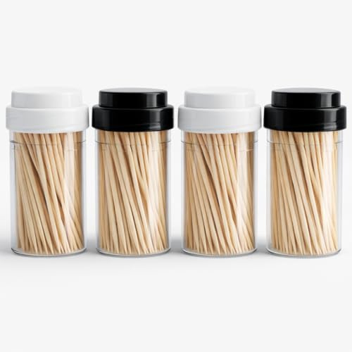 4 x 150pc Cocktail Sticks 600 Large Wooden Eco Friendly Biodegradable Sticks Made from 100% Natural Wood, Durable and Strong, Perfect for Parties, Buffets, Appetisers, Snacks, and Everyday Use