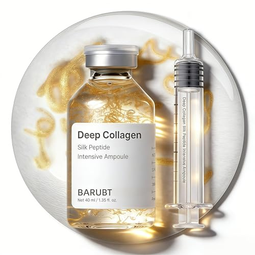 Deep Collagen Silk Peptide Facial Ampoule, Instant Fine Lines Smoothing & Skin Tightening & Firming Facial Ampoule Serum, Anti Aging Serum for Women Hydrating Firming Brightening, Korean Skincare