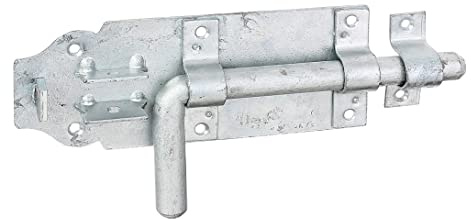 Alberts 124366 Bolzenriegel | mit rundem Griff und befestigter Schlaufe | feuerverzinkt | Platte 180 x 70 mm | Bolzen-Ø 16 mm | Gesamtlänge 230 mm