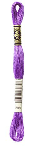 DMC 117-208 Six Strand Embroidery Cotton Floss, Very Dark Lavender, 8.7-Yard