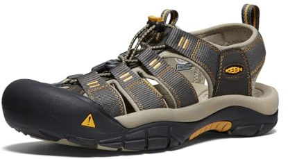 KEEN Men's Newport H2 Closed Toe Water Sandals, Raven/Aluminum, 15