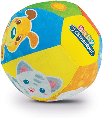 Clementoni Baby Palla Musicale Amici Animali, Gioco Elettronico per Bambini 3+ Mesi, con Suoni e Dolci Melodie, in Morbida Stoffa, Stimola Manualità, Tatto e Motricità, Lingua Italiana, 17132