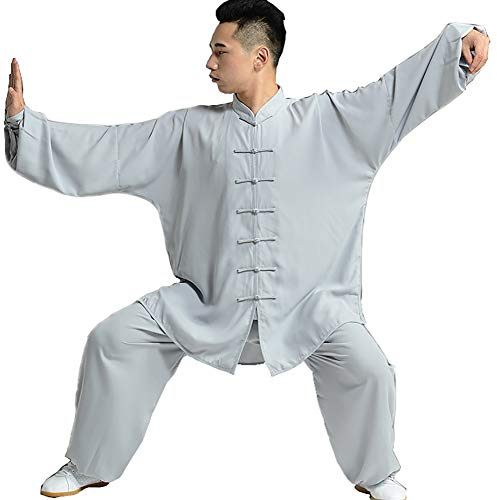 Daoba Unisex Tai Chi Abbigliamento di Spessore Colletto Dritto Kung Fu Uniforme Manica Lunga Top + Pantaloni Adatti Adatto a Primavera Autunno Inverno