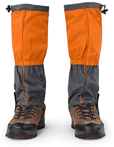 Jenngaoo 1 Paar Outdoor Gamaschen rodeln, Gamaschen Wandern wasserdichte Gamaschen Gaiter für Outdoor Hosen zum Wandern, Klettern und Schneewandern Schneeschutz Schuhe (Orange)