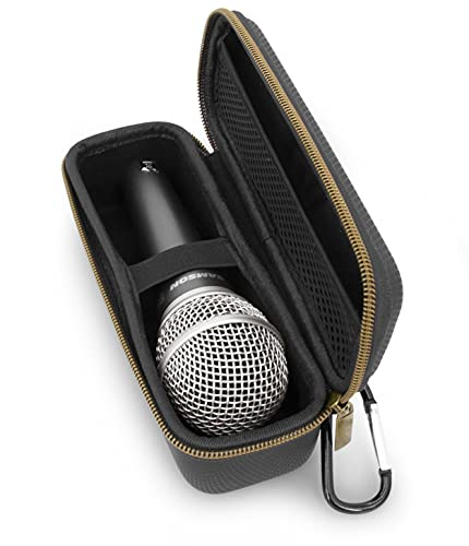 CASEMATIX Single Microphone Case Compatible with Shure SM58, SM48 and More Microphone Models up to 6.75” Maximum, Ultra Compact Mic Case Fits Singing, Vocal Dynamic Handheld Wired Microphones