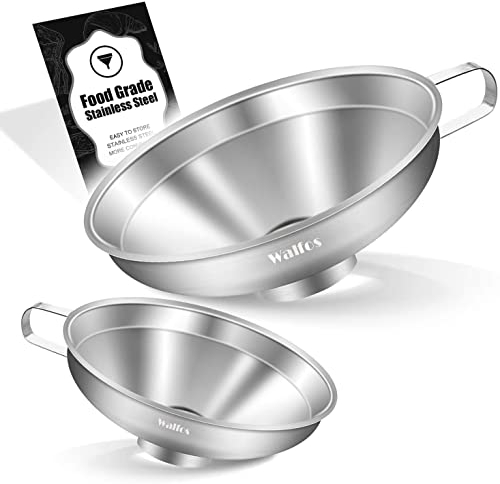 Walfos Gourmet Marmeladentrichter, Trichter große Öffnung 4.4 cm und 3,8 cm(2-teiliges Set)- Einfülltrichter Edelstahl,Einfüllhilfe für Gläser