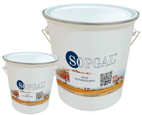 Resina Autonivelante Epoxi Sopgal (10+2Kg - Color Carta RAL) - Dos componentes, para suelos comerciales industriales, parkings, talleres, garajes