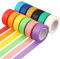 Fyguard 12 Rolle Kreppband Bunt, 23mm x 13m Klebeband Bunt Malerkrepp Abklebeband Maler Masking Tape Regenbogen Bastelband für DIY Scrapbooking Klassenzimmerdekorationen Kunstlaborbeschriftung