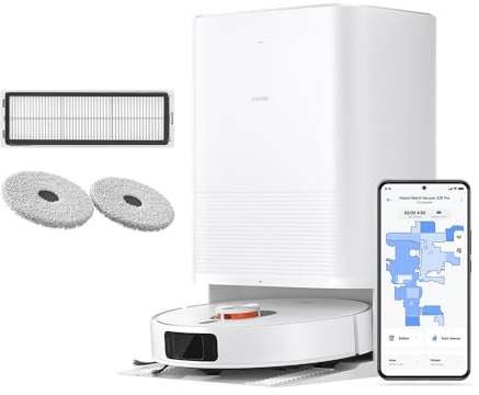 XIAOMI Robot Vacuum X20 Pro, All-in-One Base with auto mop washing, hot air drying, dust collection, 7000Pa suction, extendable mop arm, wide-angle sensing, LDS, 5200mAh battery, voice control.