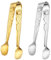 Lot De 2 Pinces À Glaçons Avec Gravure Rose, Pinces En Acier Inoxydable, Outils De Cuisine, Outils De Serrage, Pinces Alimentaires Durables