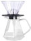 Jarra Cafe Servidor de café de vidrio, cafetera pequeña for verter, juego y olla de cafetera de goteo, recipiente de café de 13,6 onzas Coffee Carafe(Black Set)