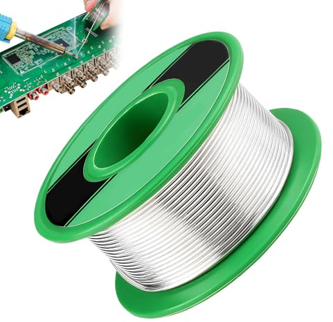 Alambre de Soldadura sin Plomo, 1mm 50g Hilo Estaño para Soldar, Sn99.3% Cu0.7%, Alambre Colofonia Núcleo Soldar para Soldadura Eléctrica y DIY, Soldadura Eléctrica Sin