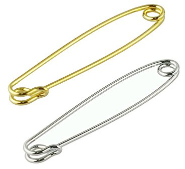 LiKuCo 2pcs Collar Pins For Men Safety Pin Style Tie Bar With Waterproof Gift Bag (2pcs Each of Gold and Silver)