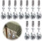 Glarks Tablecloth Weights Set, 10pcs Metal Clip AB Crystal Glass Teardrop Prisms Pendant Table Weights for Picnic Tables, Heavy Outdoor (Reticulated)