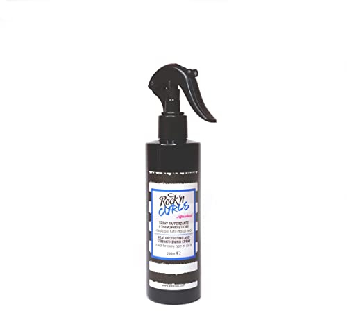 AfroRicci Rock N' Curls Spray Rafforzante e Termoprotettore 250 Ml, Idrata, Adatto a Tutti i Tipi di Ricci, Protegge i Capelli Dai Danni Causati da Phon, Piastre e Arricciacapelli, Made in Italy