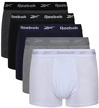 Reebok Herren Boyes Badehosen, Black/White/Grey/Navy/Charcoal Marl, XL EU