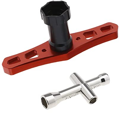 The Lord of the Tools Set mit 2 17 mm Rad-Sechskantmuttern Hülsenschlüssel Installationswerkzeug & 4/5/5,5/7 mm kleine Hülse Innensechskant Radschlüssel Reparaturwerkzeug für 1/8 RC Autos