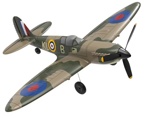 volantexrc 4 Kanal Spitfire RC Flugzeug PNP Version Ohne Batterie Ohne Fernbedienung mit 6 Achsen Kreiselstabilisator und EIN Tasten Kunstflugfunktion Einfach zu fliegen RC Plane für Anfänger