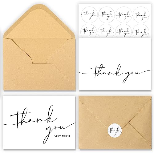 NESCCI 24 Pack Thank You Cards With Envelopes,4x6 Inch Minimalistic Design