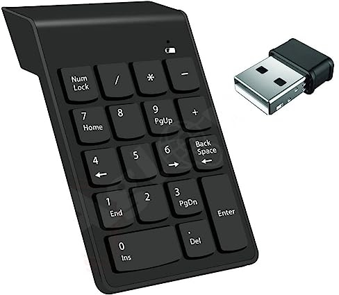 r2digital Tastiera Numerica Usb 18 Tasti wifi G1 Calcolatrice tastierino numerico wireless di contabilità finanziaria con mini USB portatile 2.4G wireless nano (G1)